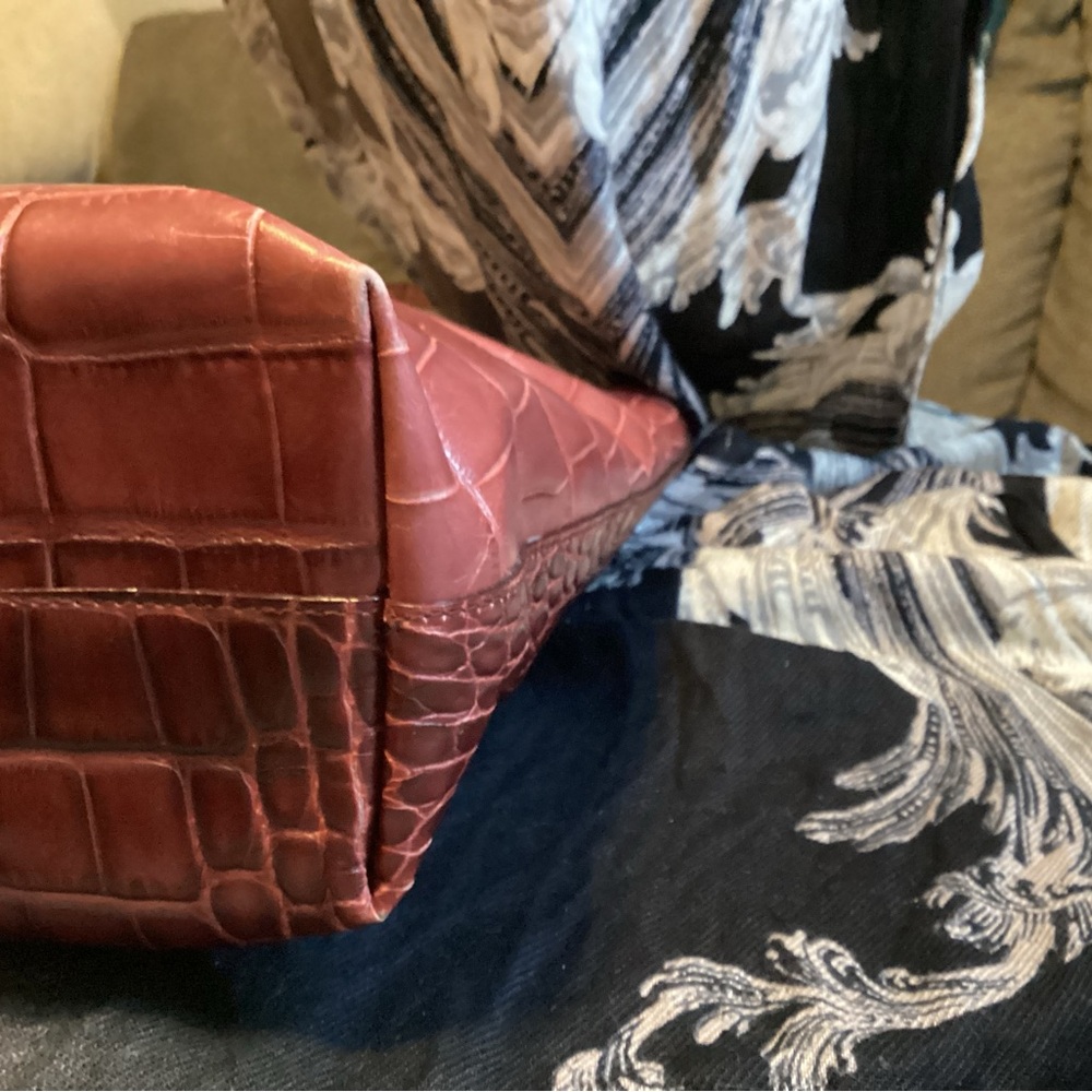 Furla Red Crocodile-Embossed Tote Bag - Picture 7 of 12